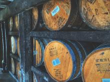 Bourbon Barrels in a Rickhouse
