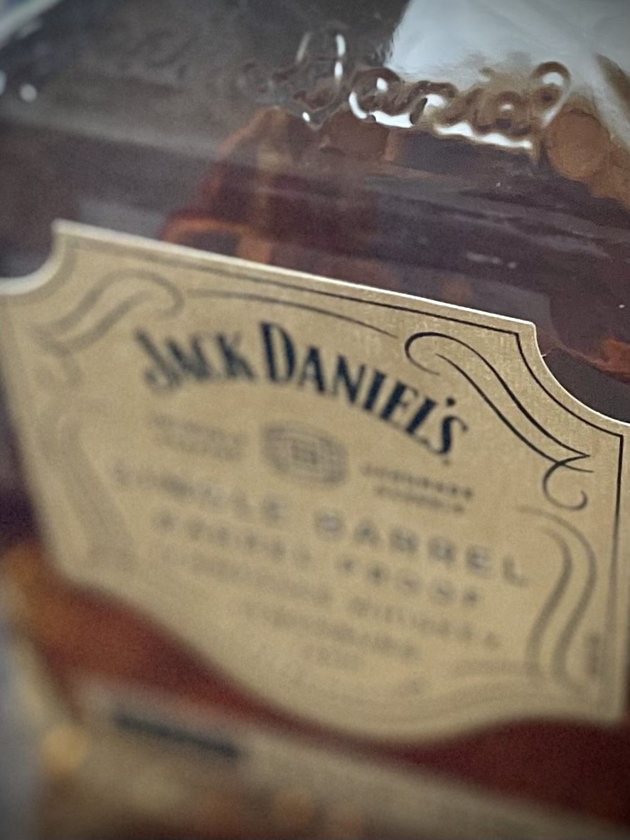 Close up of the label of Jack Daniel's Single Barrel Barrel Proof