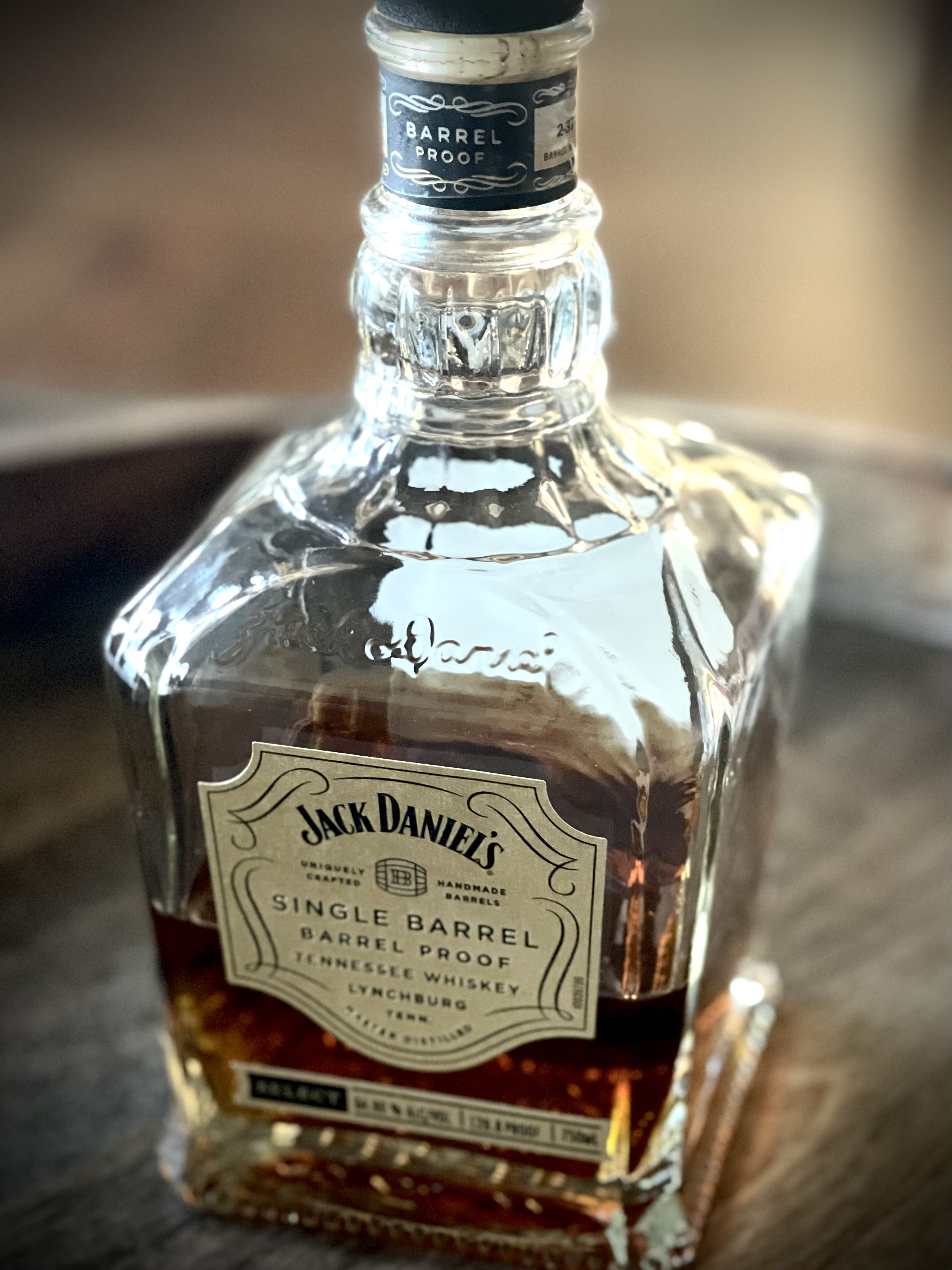 Jack Daniels Single Barrel Barrel Proof Bottle Close Up